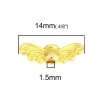 Picture of Zinc Based Alloy Beads Wing Gold Plated Carved Pattern About 14mm x 5mm, Hole: Approx 1.5mm, 100 Grams (Approx 280 PCs)