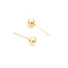 Picture of 304 Stainless Steel Ear Post Stud Earrings Round Gold Plated W/ Stoppers 5mm Dia., Post/ Wire Size: (20 gauge), 10 PCs