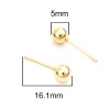 Picture of 304 Stainless Steel Ear Post Stud Earrings Round Gold Plated W/ Stoppers 5mm Dia., Post/ Wire Size: (20 gauge), 10 PCs