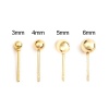 Picture of 304 Stainless Steel Ear Post Stud Earrings Round Gold Plated W/ Stoppers 5mm Dia., Post/ Wire Size: (20 gauge), 10 PCs