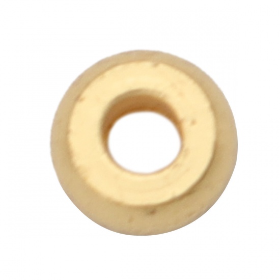 Picture of 304 Stainless Steel Spacer Beads Round Gold Plated About 4mm Dia., Hole: Approx 1.8mm, 100 PCs