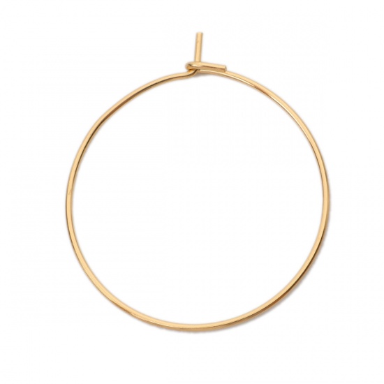 Picture of 304 Stainless Steel Hoop Earrings Round Gold Plated 29mm x 25mm, Post/ Wire Size: (21 gauge), 100 PCs