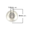 Picture of 304 Stainless Steel Slider Clasp Beads Round Silver Tone About 9mm Dia., Hole: Approx 1.6mm, 200 PCs
