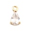 Picture of 100 PCs Eco-friendly Brass Charms 18K Real Gold Plated Drop Clear Rhinestone 9mm x 5mm