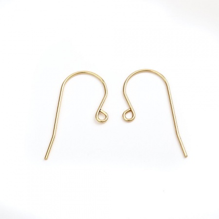 304ステンレス鋼 ピアスフック n形 金メッキ ループ付き 27mm x 14mm、 ワイヤーサイズ: （20号）、 100 個 の画像
