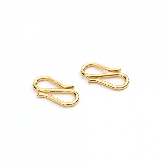 Picture of 304 Stainless Steel Clasps Gold Plated 13mm x 7mm, 100 PCs