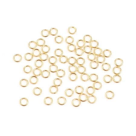 2000 Pz 3mm Dia, 0.5mm(24 misura) 304 Acciaio Inossidabile Aperto Stile Anello di Salto Oro Placcato Tondo