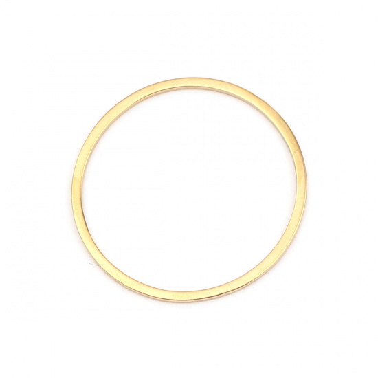 Immagine di 0.8mm 304 Stainless Steel Closed Soldered jump Rings Findings Circle Ring Gold Plated 25mm Dia., 100 PCs