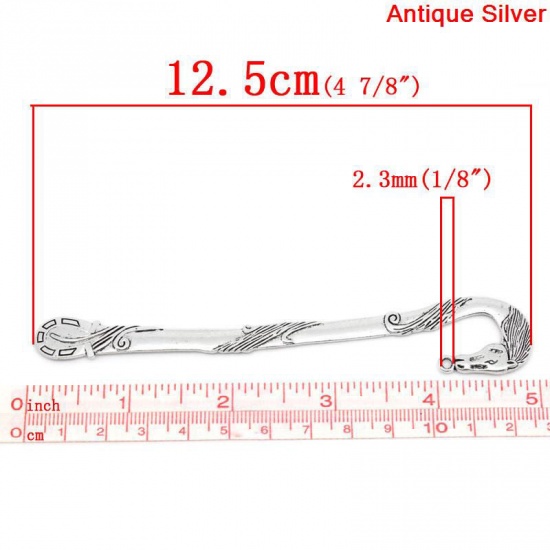 Image de Marque-pages en Alliage de Zinc Argent vieilli Cheval, 12.5cm x 5 Pièces 