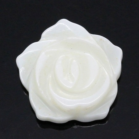 Naturale Conchiglia Cabochon per Abbellimento Fiore Bianco Nulla Disegno 13.0mm x 13.0mm, 5 Pz