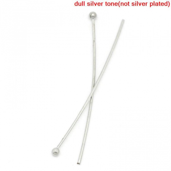 Immagine di Ottone Testa di SpilloSpilli Tono Argento lunghezza:3cm 0.5mm (misura), 1000 Pz                                                                                                                                                                               