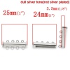 Picture of Brass 4 Strand Magnetic Slide Lock Clasps Cylinder Silver Tone 25mm(1") x 10mm( 3/8"), 5 Sets