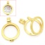 Immagine di 304 Acciaio Inossidabile Charm Ciondoli Tondo Oro Placcato 3.8cm x 27mm, 1 Pz