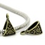 Image de Bélières aux Chaînes pour Européen Bracelet Triangle Fleurs Bronze Antique , 15mm x 9mm , 8 Pcs