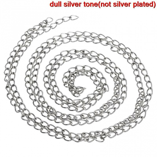 Picture of 304 Stainless Steel Open Link Curb Chain Silver Tone 5.5x3.5mm, 3 M