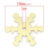 Picture of PVC Sequins Paillettes Christmas Snowflake Golden 19mm x 17mm( 6/8" x 5/8"), 3000 PCs