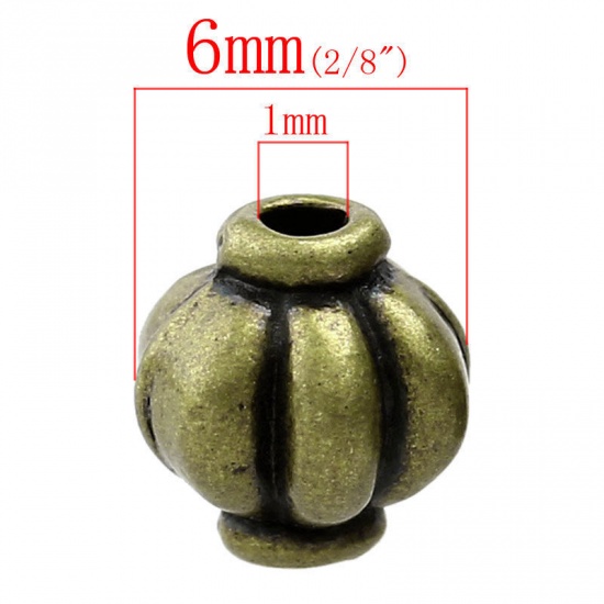 Picture of Spacer Beads Lantern Antique Bronze About 6mm x 6mm,Hole:Approx 1mm,300PCs
