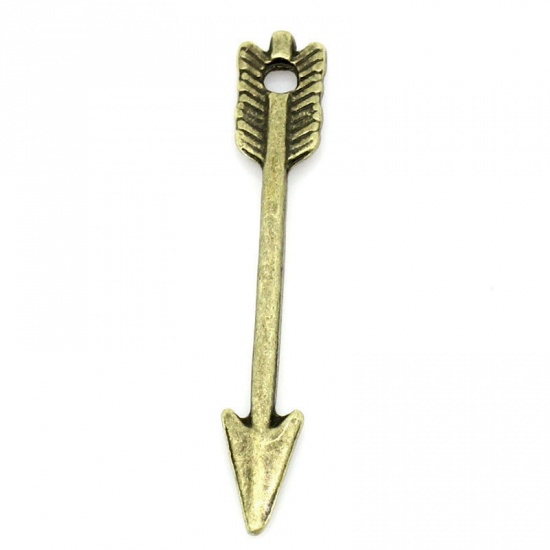 Picture of Zinc Based Alloy Charms Antique Bronze Arrow 29mm x 5mm, 20 PCs