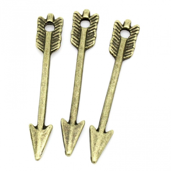 Picture of Zinc Based Alloy Charms Antique Bronze Arrow 29mm x 5mm, 20 PCs