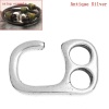 Picture of Hook Clasps Findings For Leather Bracelet Findings 2 Holes Antique Silver Color 26mm x 17mm,20PCs