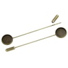 Picture of Brass Stick Pin Brooches Findings Round Antique Bronze Cabochon Settings (Fits 12mm Dia.) 74mm(2 7/8") x 14mm( 4/8"), 1 Piece