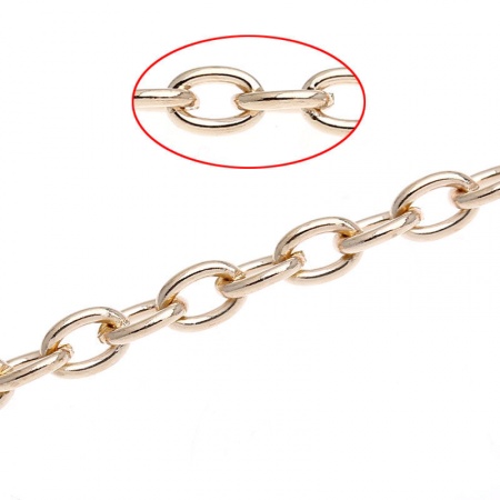 2 M Lega di Ferro Aperto Catena a Cavo Accessori Oro Placcato 5x3.5mm