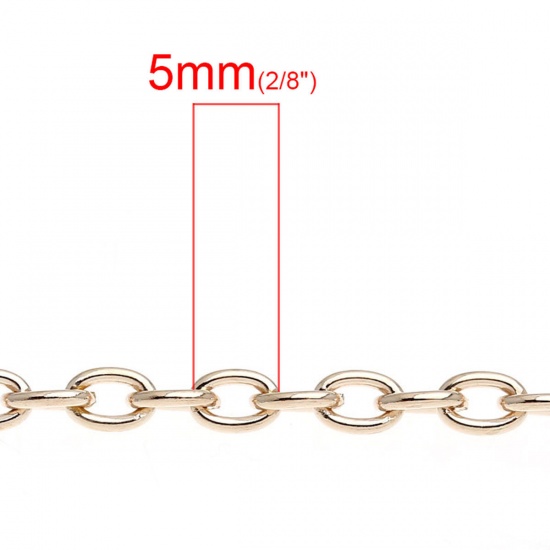 Image de 2 M Chaîne Maille Forçat en Alliage de Fer Ouvert Doré 5x3.5mm