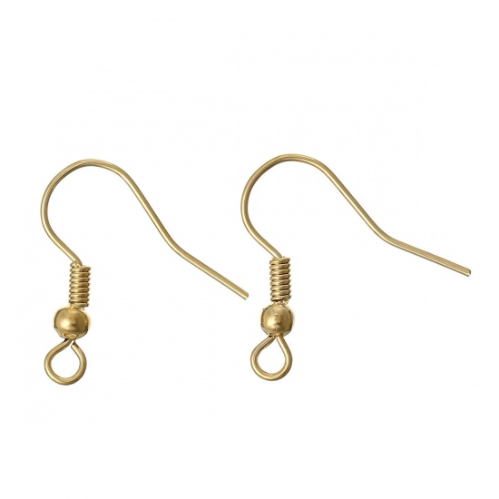 Picture of Copper Earrings 18K Real Gold Plated Hook 18mm x 18mm, 50 PCs