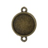 Picture of Zinc Based Alloy Cabochon Settings Connectors Round Antique Bronze (Fits 12mm Dia.) 20mm( 6/8") x 14mm( 4/8"), 100 PCs