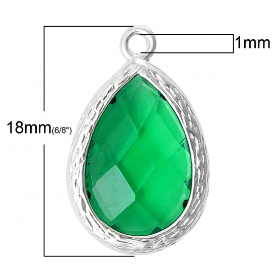 Immagine di Ottone + Resina Charm Ciondoli Goccia Argento Placcato Nulla Disegno 18mm x 11mm, 5 Pz