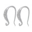 Immagine di Ottone Componente di Orecchino Ganci per Orecchini Tono Argento Nulla Disegno 16mm x 9mm posta / filo: ( 0.7mm )， 20 Pz