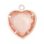 Picture of Brass Charm Pendants November Birthstone Heart Rose Gold Orange Resin Rhinestone Faceted 19mm( 6/8") x 16mm( 5/8"), 5 PCs