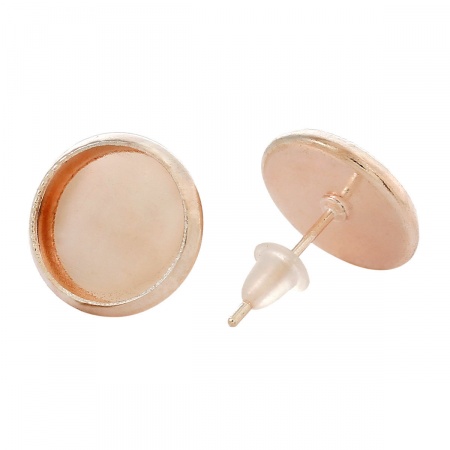 Latón Pendientes de Presión Base Camafeo Ronda Oro Rosa(Apta 10mm Dia.)14mm x 12mm, 30 Unidades Latón Pendientes de Presión Base Camafeo Ronda Oro Rosa(Apta 10mm Dia.)14mm x 12mm, 30 Unidades
