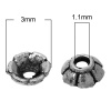 Изображение Цинкового сплава бусины, цветок, античное серебро（подходит для 4мм -5мм бусины）2мм х 3мм, 500 шт