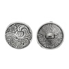 亜鉛合金 シャンクボタン 金属ボタン 円形 銀古美 17mm 直径、 50 個 の画像