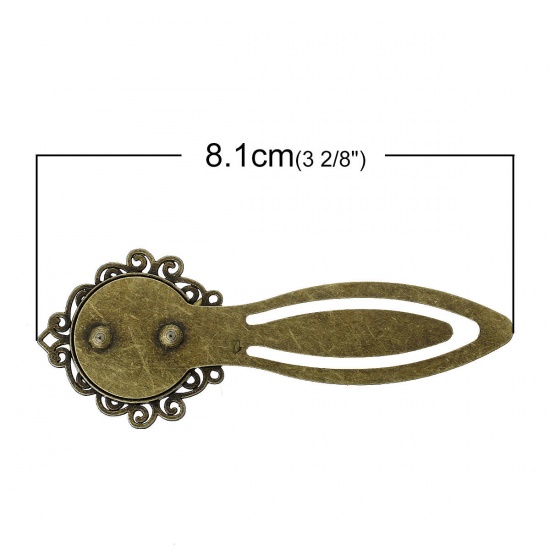 Immagine di Lega di Zinco Segnalibro Tondo Tono del Bronzo Nulla Disegno Lunghezza 8.1cm 5 Pz