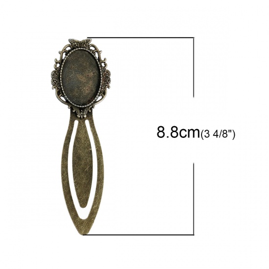 Immagine di Lega di Zinco Segnalibro Ovale Tono del Bronzo Nulla Disegno Lunghezza 8.7cm 5 Pz