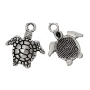 Picture of Ocean Jewelry Zinc Based Alloy Charms Tortoise/ Turtle Animal Antique Silver Color 16mm x 14mm( 5/8" x 4/8"), 100 PCs