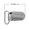 Picture of Zinc Based Alloy Baby Pacifier Clip Oval Silver Tone 3.7cm x2.4cm(1 4/8" x1") - 3.3cm x2.3cm(1 2/8" x 7/8"), 30 PCs