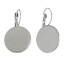 Immagine di Ottone Componente di Orecchino Accessori Tondo Tono Argento Basi per Cabochon Addetti 20mm 3.3cm x 21mm posta / filo: ( 0.8mm )， 2 Pz