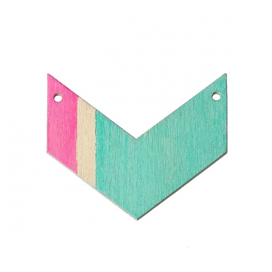 Immagine di Legno Connettore Accessori Curva Verde Pittura 4.5cm x 3.7cm, 50 Pz