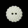 Immagine di Acrilato Bottone da Cucire ScrapbookBottone Tondo Bianco Sporco Due Fori 12mm x 12mm, 50 Pz