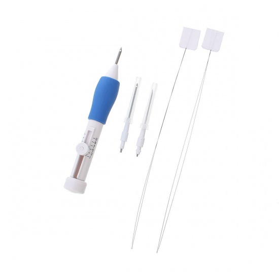 Picture of ABS Three Sized Embroidery Stiching Punch Needle Pins Tool Set Blue 23cm x 12cm, 1 Set
