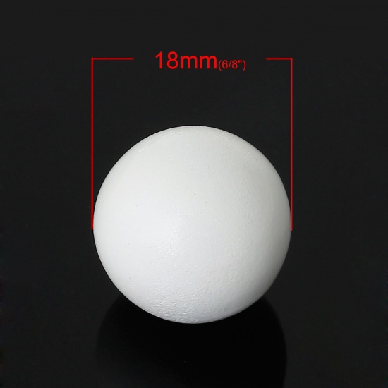 Immagine di Rame Armonia Ball Tondo Bianco Circa 18mm Dia, Senza Foro, 3 Pz