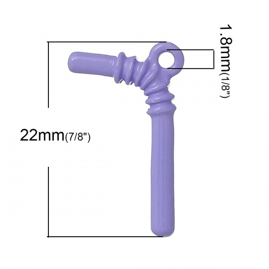 Изображение Цинковый Сплав очарование Подвески Трубы Фиолетовый  22мм x 13мм, 20 ШТ
