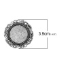 亜鉛合金 ブローチ 円形 銀古美 台座付 ( 25mmに適応) 3.9cm、 10 個 の画像