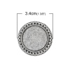 亜鉛合金 ブローチ 円形 銀古美 台座付 ( 25mmに適応) 3.4cm、 10 個 の画像