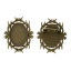 Immagine di Lega di Zinco Spilla Accessori Ovale Tono del Bronzo Basi per Cabochon (Addetti 25mm x 18mm) 3.9cm x 3.2cm, 10 Pz