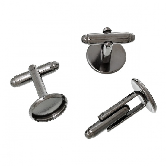 Imagen de Mancornas Latón de Ronda ,Bonce Pipe Cabochon Ajustes 12mm 25mm x 14mm, 10 Unidades
