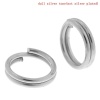 Picture of 0.6mm Iron Based Alloy Double Split Jump Rings Findings Round Silver Tone 6mm Dia, 800 PCs
